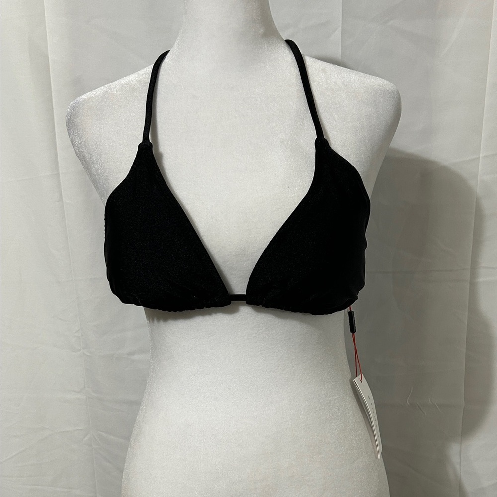 Zingara Triangle Halter Neck Tie Bikini Top Women’s Size 10 Black